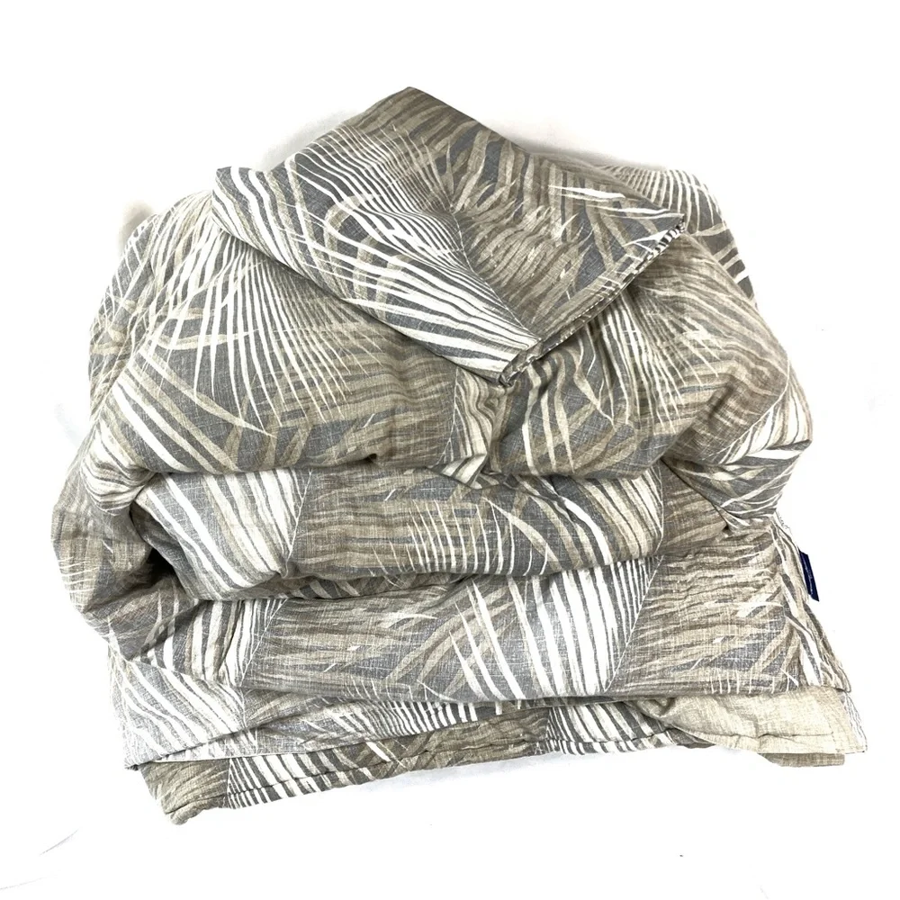 Tommy Bahama | KING Comforter Neutral Beige Green Palm Leaf